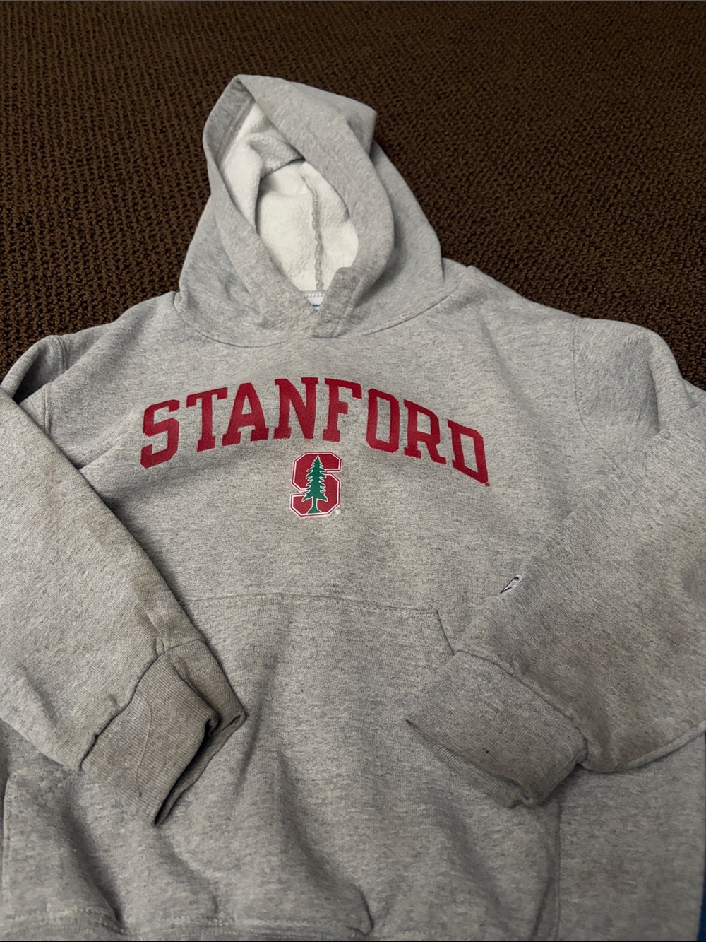 Grey Pullover Hoodie Sweatshirt - Classic University Logo Stanford